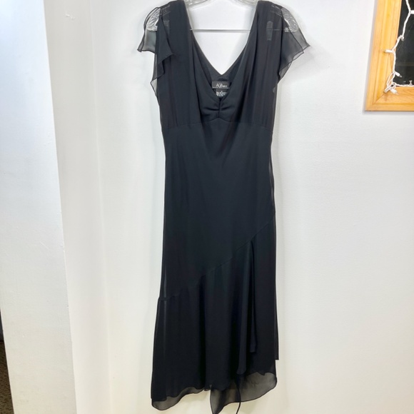 Vintage AGB Dress byer California Black Chiffon Dress – Size 12 - Picture 2 of 6